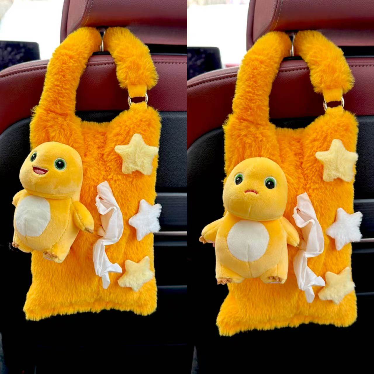 正版卡通可爱奶龙汽车挂式装饰纸巾挂袋通用内饰座椅抽纸套包盒潮