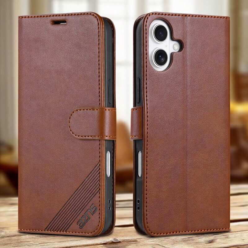 适用苹果16Plus手机壳翻盖式皮套iphone16Plus插卡钱包款式防摔皮套保护套全包商务男女士软胶外壳高档皮夹