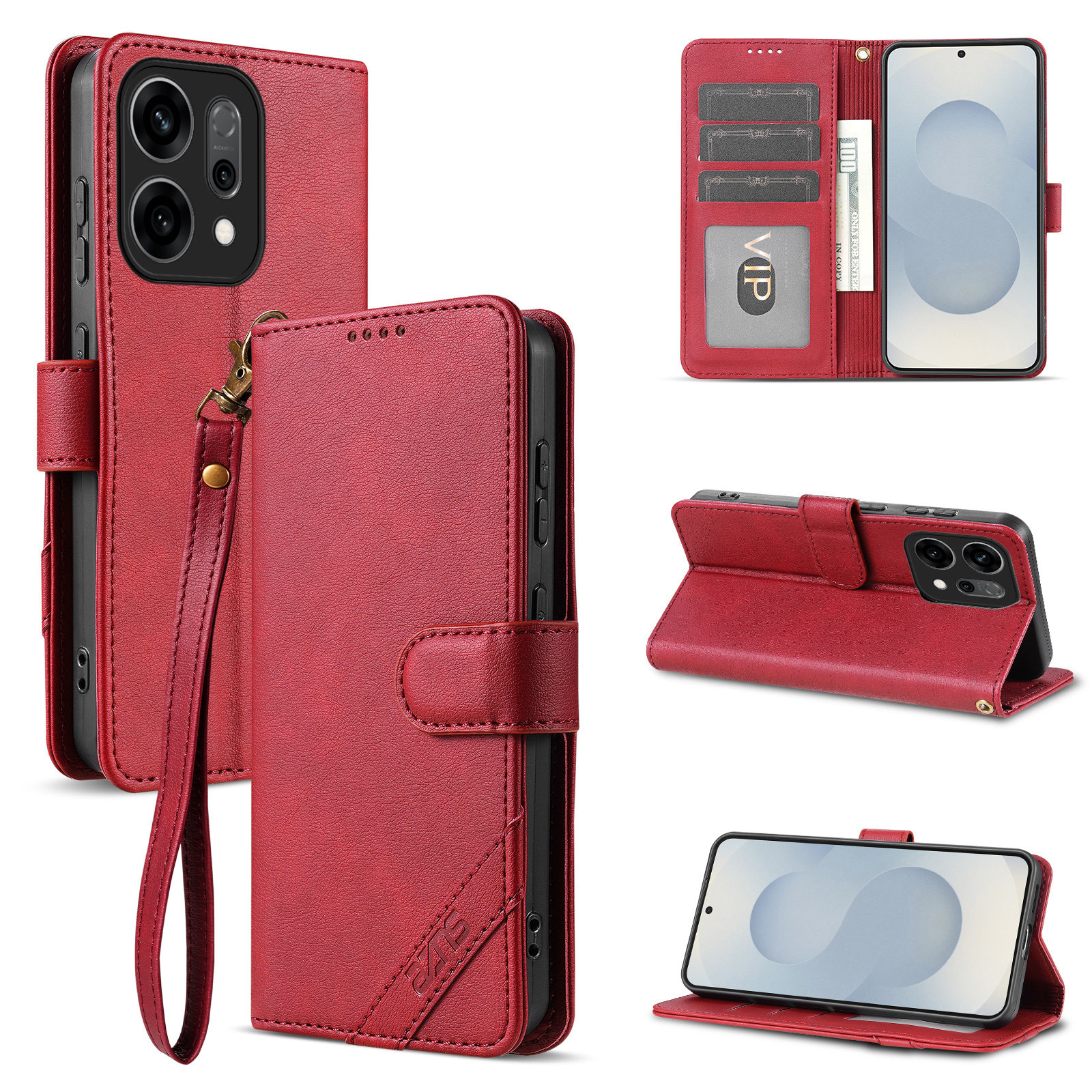 适用oppo Reno14Pro手机壳防摔翻盖皮套插卡钱包款式全包软胶保护套男女时尚软胶简约皮夹高档耐用