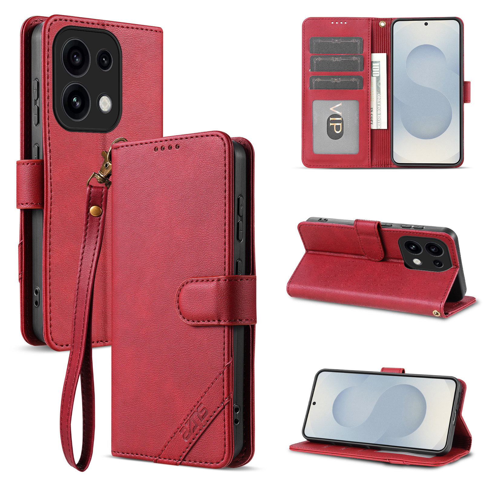 适用oppo Reno16手机壳防摔翻盖皮套插卡钱包款式全包软胶保护套男女时尚软胶简约皮夹高档耐用