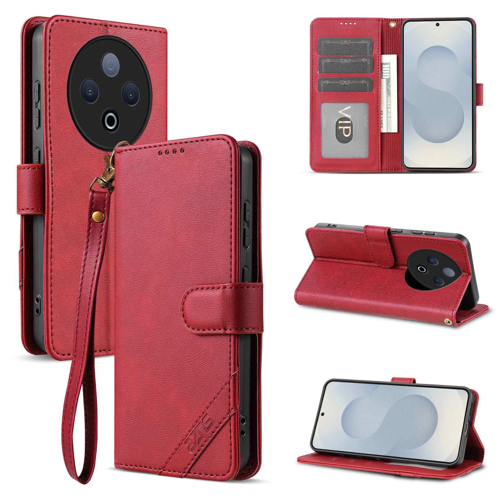 适用vivo Y500手机壳防摔翻盖皮套插卡钱包款式全包软胶保护套男女时尚软胶简约皮夹高档耐用