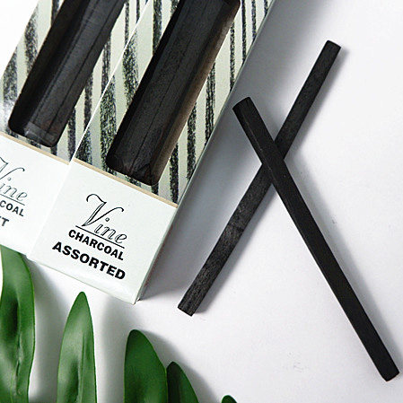 出口画材原单方形素描速写碳棒vine写生葡萄藤非棉柳炭笔炭精条