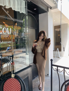 ke7en 气质开叉半身裙女高腰百搭显瘦弹力不规则裙子 温柔攻势