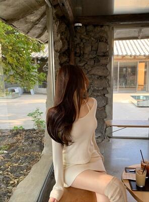 ke7en 100羊毛挂脖纯欲修身打底针织衫女显瘦百搭设计感肩带上衣