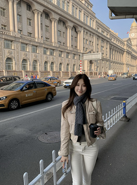 ke7en 韩女既视感 0度也能穿的90白鸭绒短款加厚夹克收腰机车外套