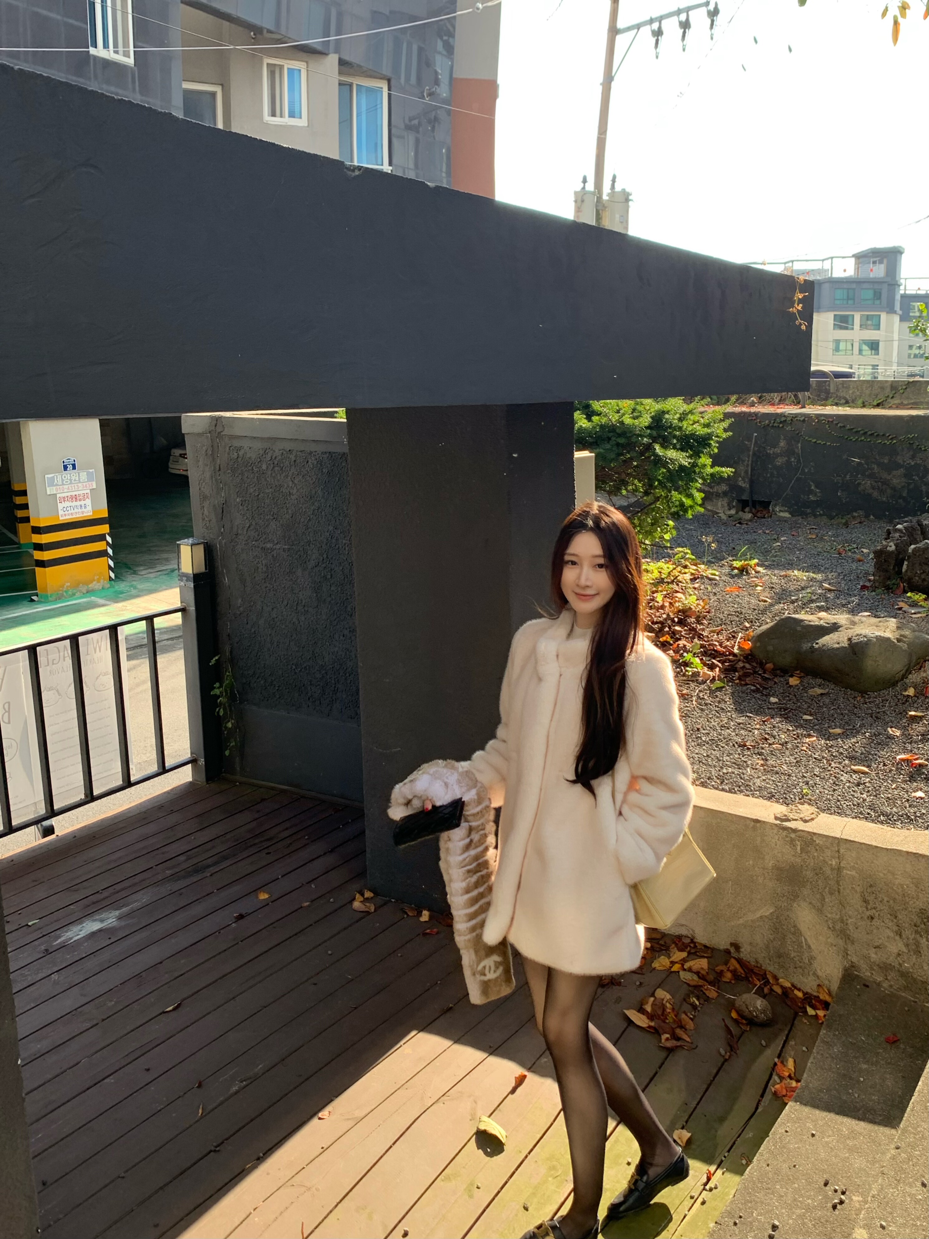 ke7en 江南千金女 整裁环保毛仿貂绒中长显瘦外套