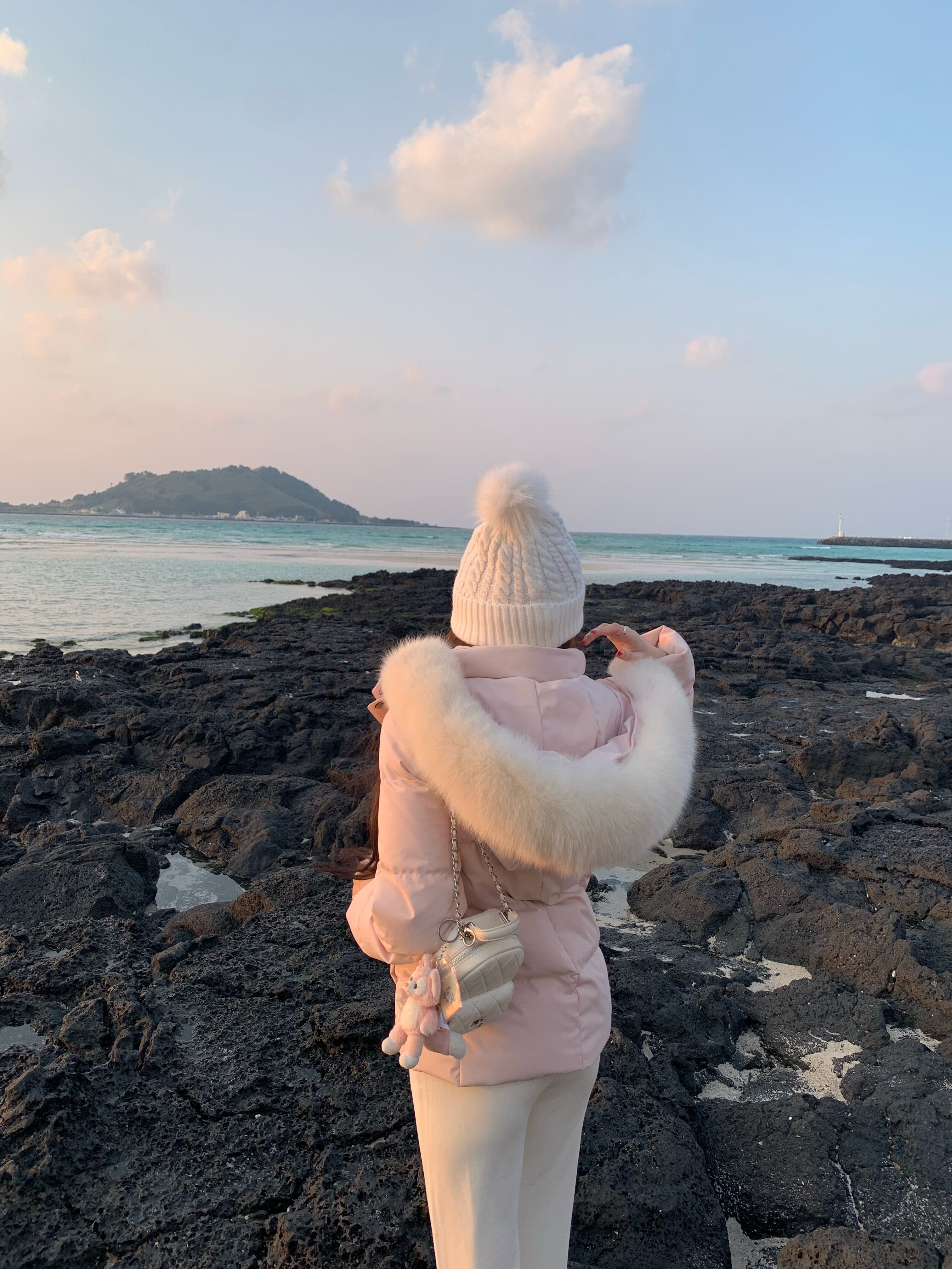 ke7en 170g收腰不掐腰的狐狸毛70白鸭绒羽绒服