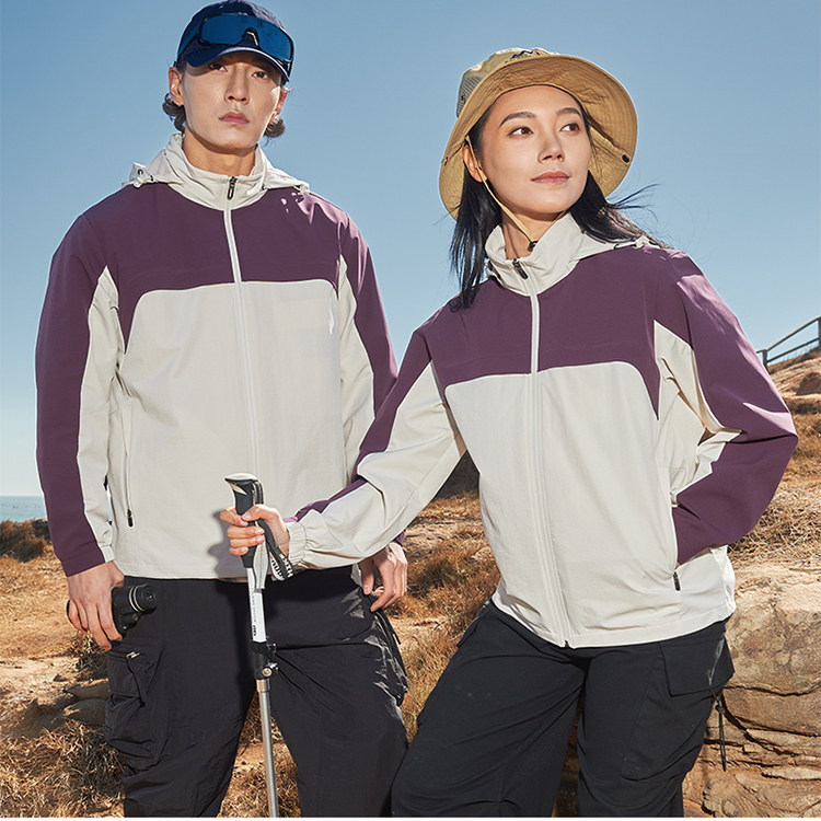 春秋时尚夹克男连帽户外风衣女大码情侣上衣团体班服工装印LOGO