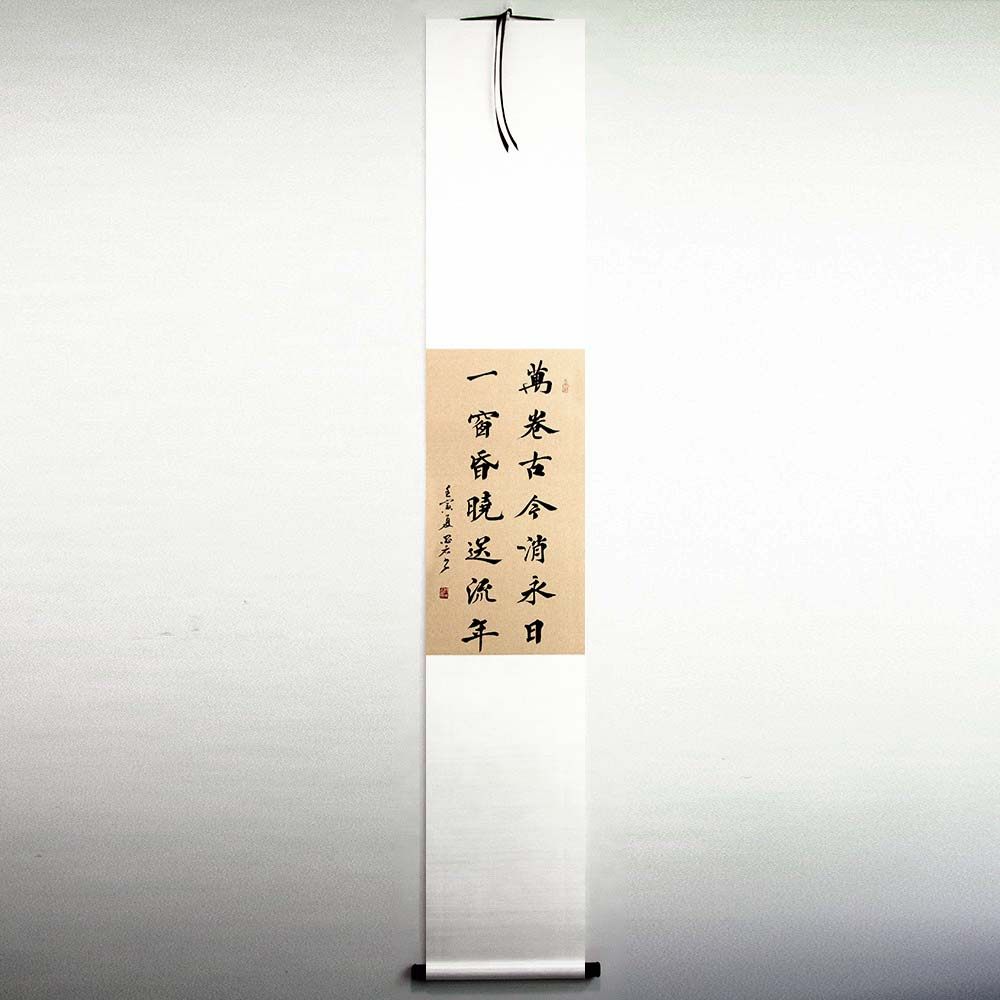 长幅手写真迹书法作品楷书字画卷轴装裱条幅饱览古今事浅识春秋情