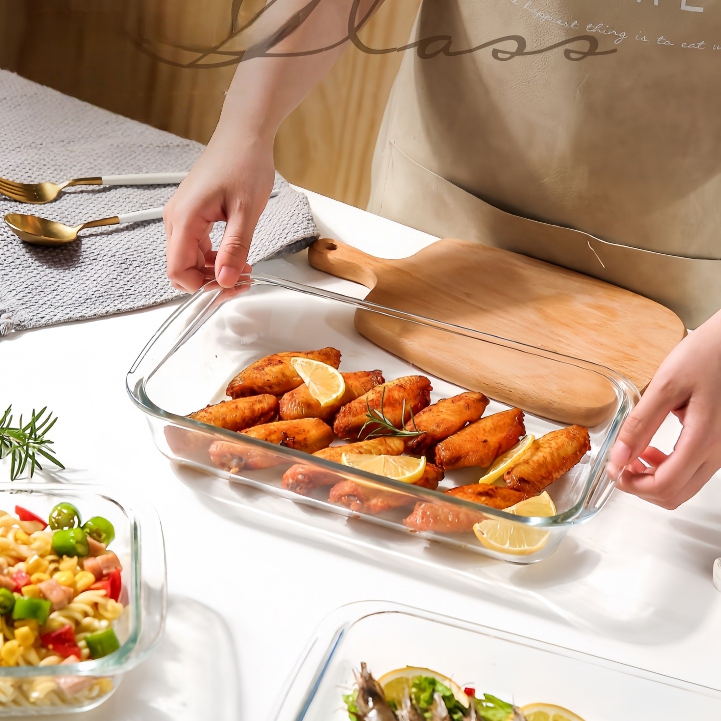 耐热微波炉钢化玻璃盘长方形烤箱加热专用家用蒸鱼盘子加厚餐盘,餐饮具,盘,淘宝优惠券,粉丝福利购,淘宝优惠卷