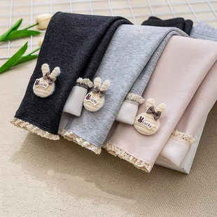 一体绒外穿洋气宝宝保暖长裤 打底儿童秋冬季 加绒2025新款 女童冬装