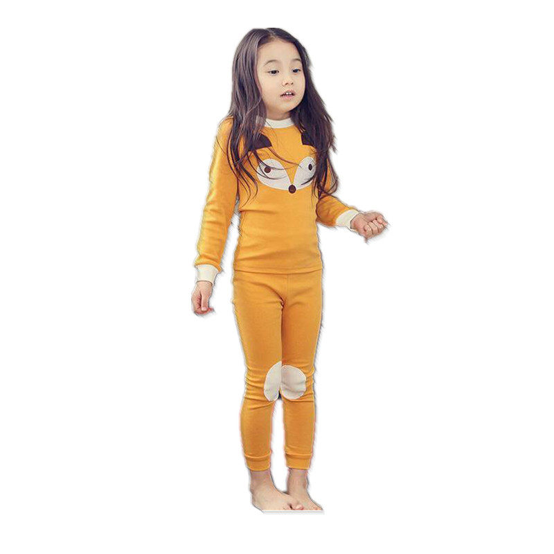 KOREAN CHILDRENS CLOTHING GIRLS UNDERWEAR SET COTTON CHILDRENS AUTUMN CLOTHES AUTUMN PANTS COTTON SWEATER BABY GIRL PAJAMAS LOUNGEWEAR TIDE