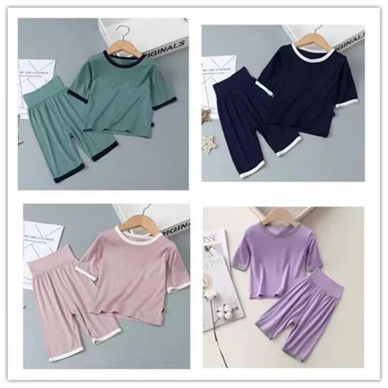 家居服睡衣男童莫代尔空调服夏季