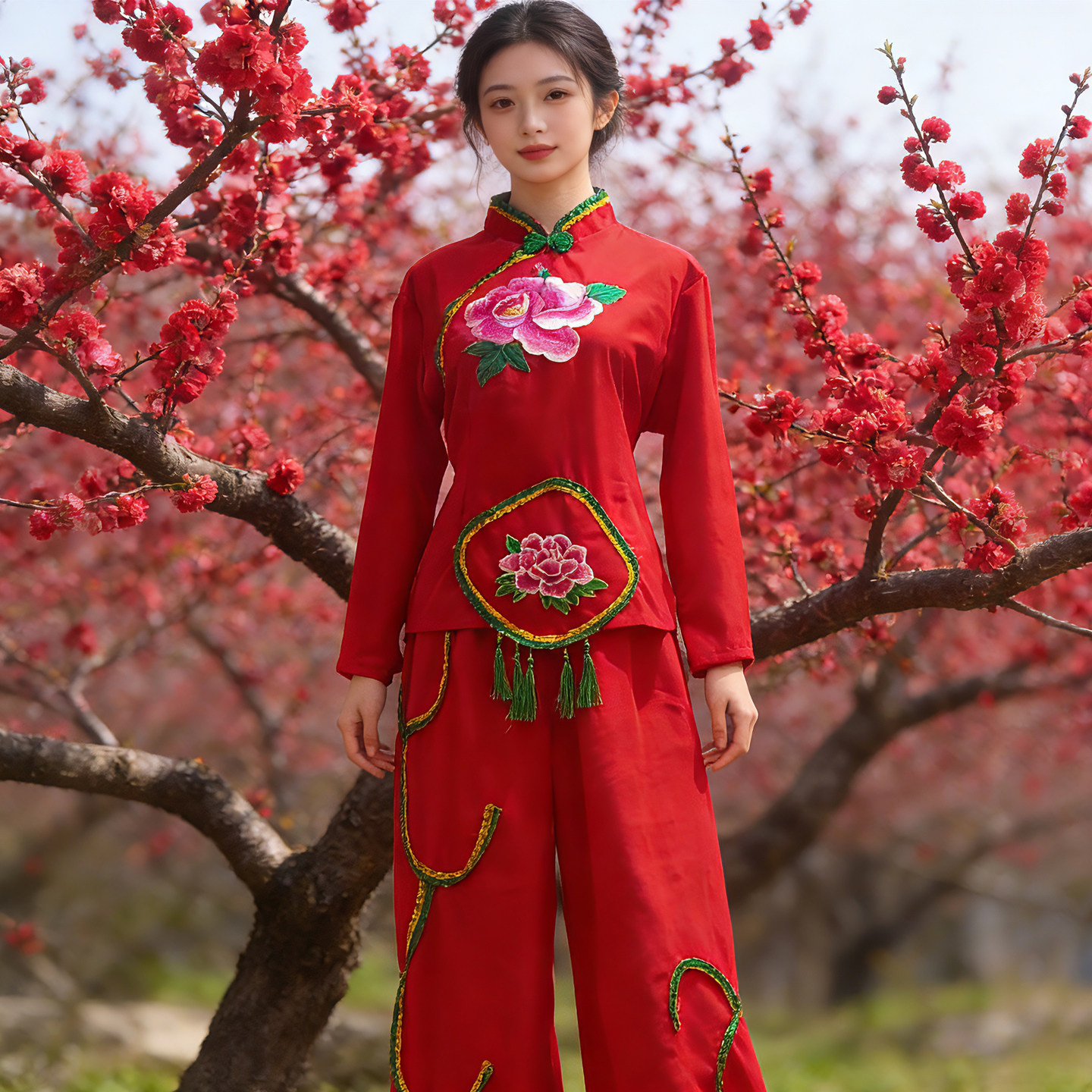 秧歌服女2026新款腰鼓舞服喜庆陕北秧歌胶东秧歌广场舞服厂家直发