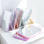 包邮 高清单面化妆镜子 折叠便携大号方形公主镜 多彩梳妆镜 台式