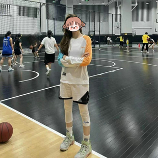 篮球七分打底裤紧身裤女款运动跑步健身压缩训练三四分裤高弹速干