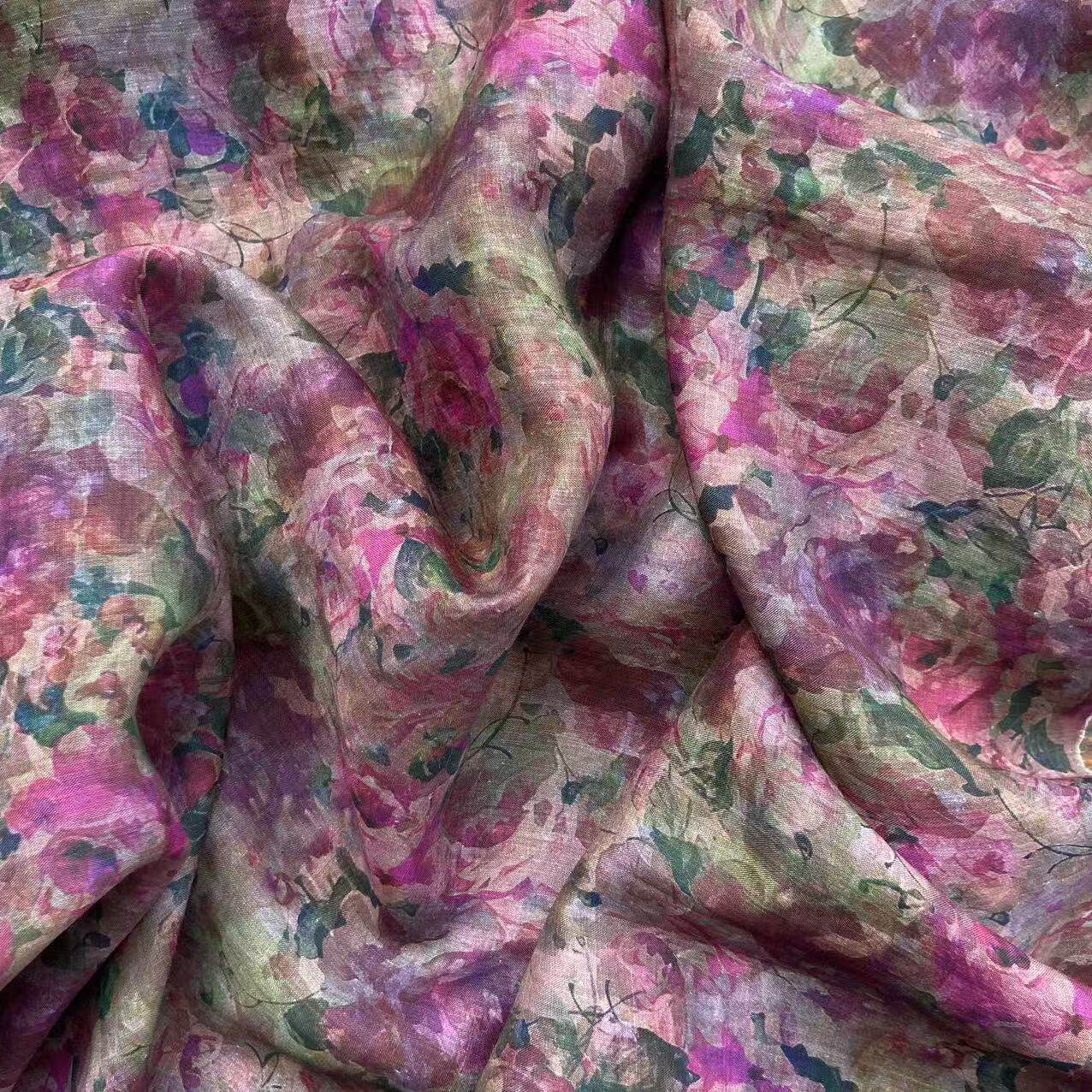 【粉棠繁花】原创42支纯苎麻袍子裤子连衣裙服装面料