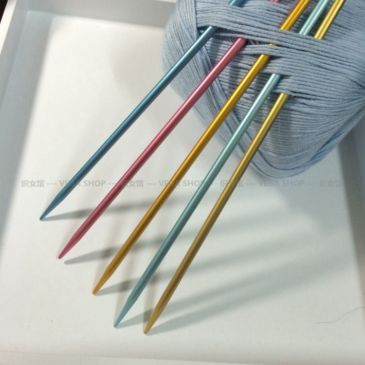 德国进口addi204-7彩直针棒针毛衣针(1付5根)