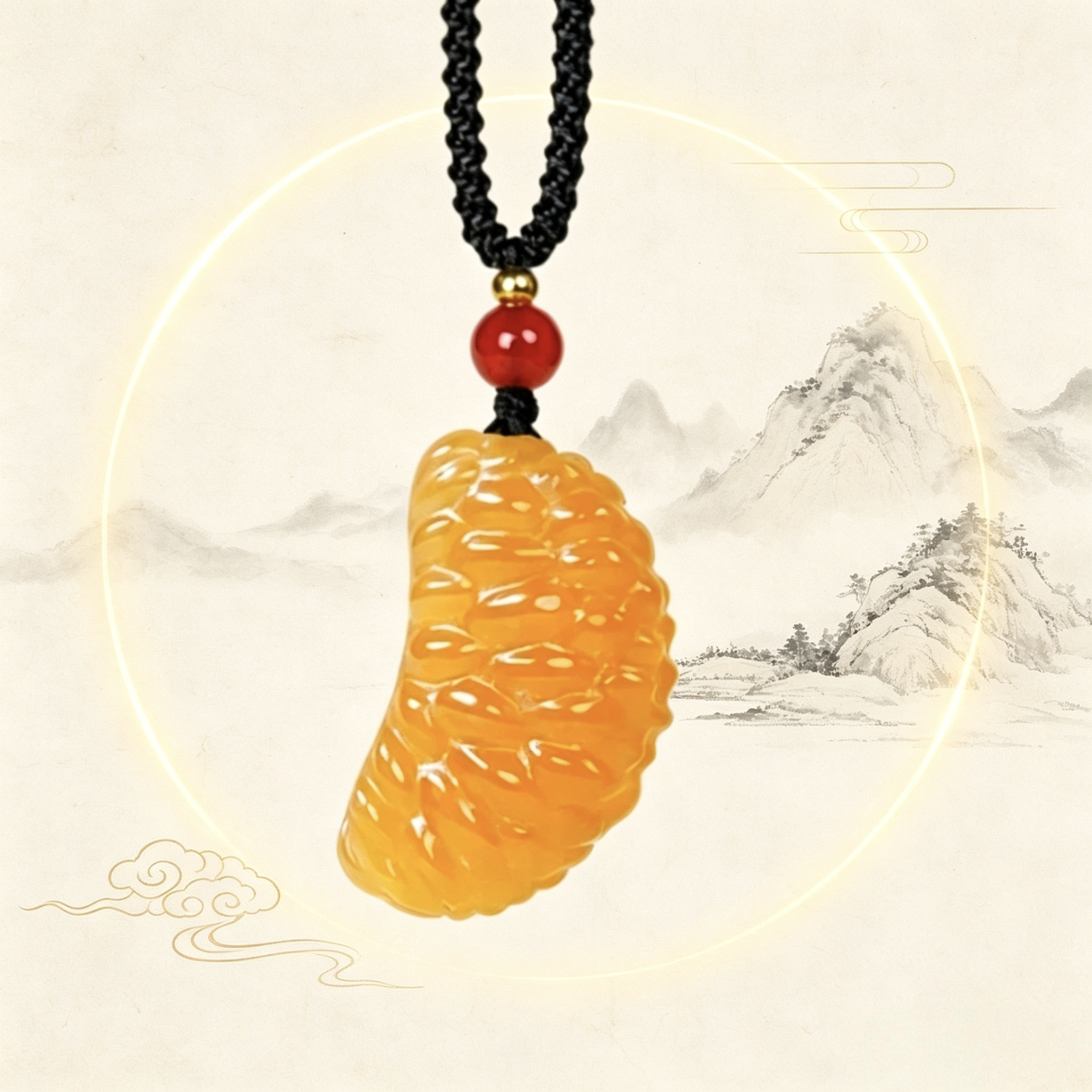 寿山石田黄石玛瑙黄水晶黄龙玉石雕刻大橘大利橘子掰挂件吊坠挂饰