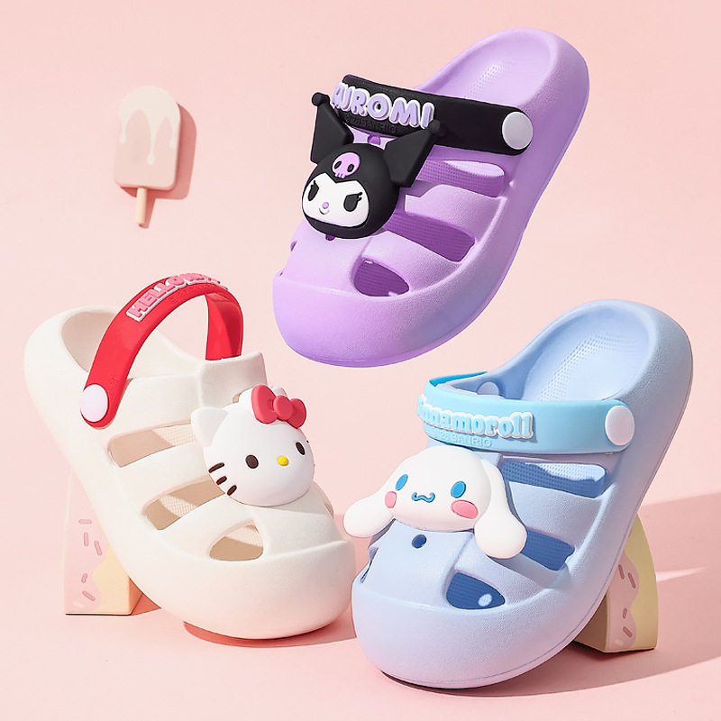 三丽鸥儿童洞洞鞋卡通包头凉拖鞋女童宝宝防滑沙滩鞋夏季软底轻便
