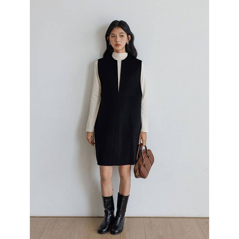 原版质量-羊毛法式无袖叠穿v领赫本风毛呢连衣裙2026春背心裙,女装/女士精品,毛针织衫,淘宝优惠券,粉丝福利购,淘宝优惠卷