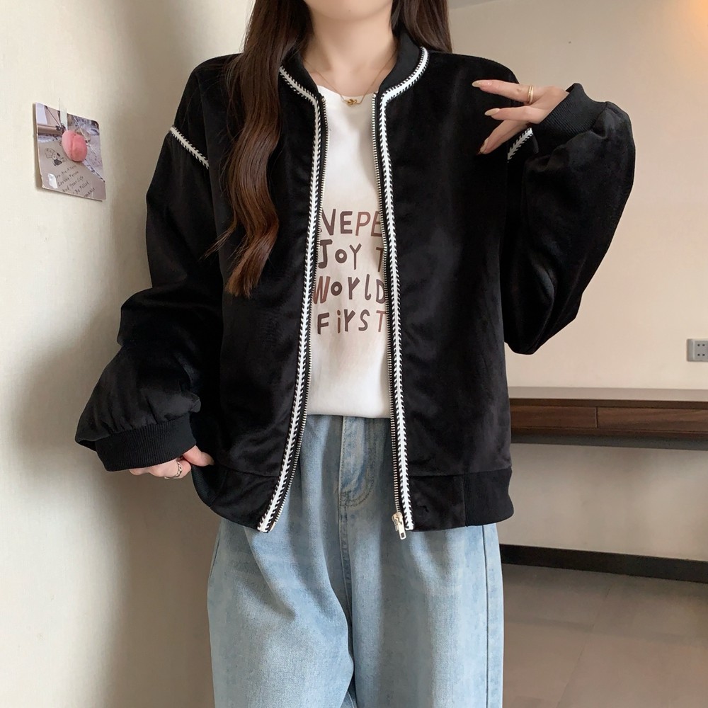 实拍2026早春新款大码女装复古小个子夹克外套黑色棒球服,女装/女士精品,常规大码外套,淘宝优惠券,粉丝福利购,淘宝优惠卷