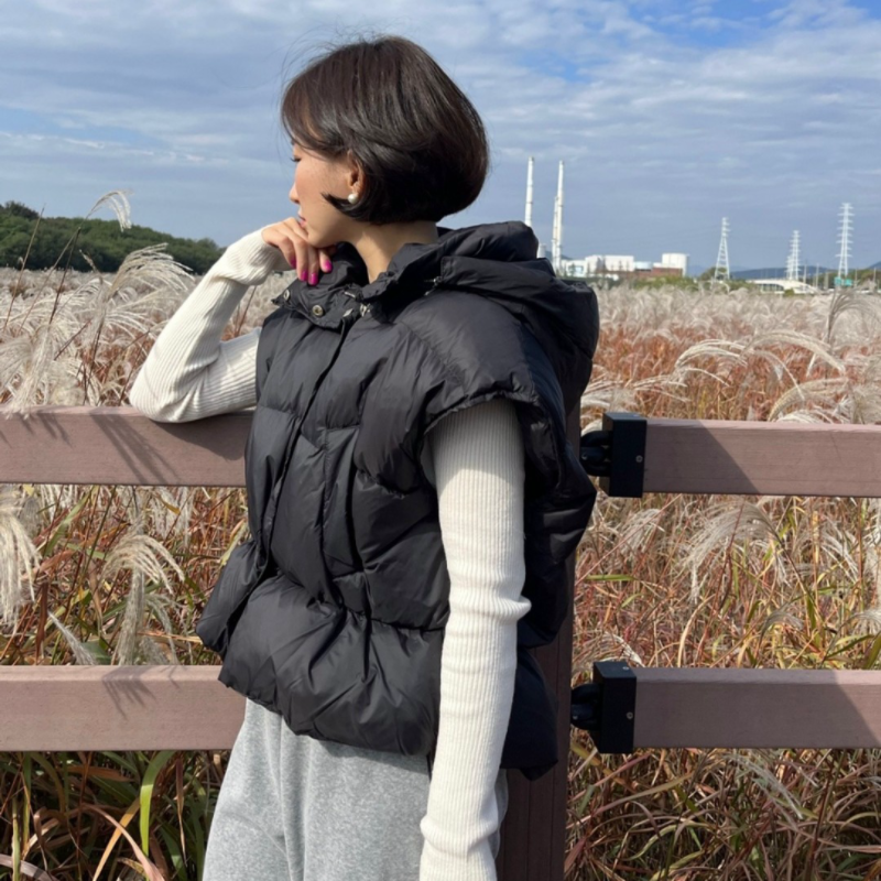 Korea 复古百搭拉链式宽松休闲保暖连帽面包棉服马甲外套女,女装/女士精品,棉衣/棉服,淘宝优惠券,粉丝福利购,淘宝优惠卷