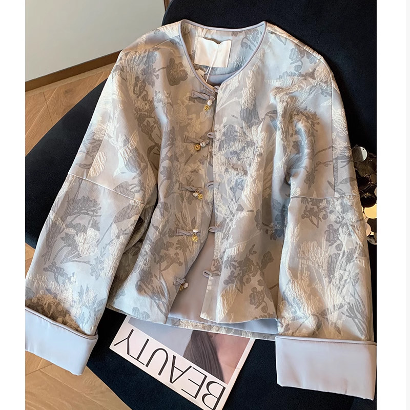 新中式国风提花盘扣短外套女2025秋季新款高级感复古气质名媛上衣,女装/女士精品,短外套,淘宝优惠券,粉丝福利购,淘宝优惠卷