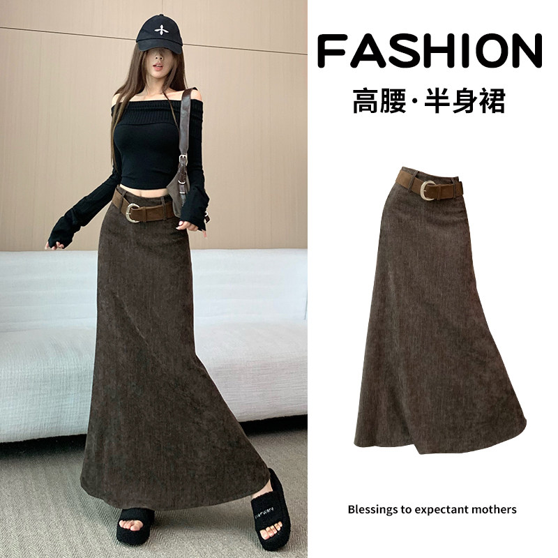 复古咖棕色毛呢半身裙女秋季设计感高腰一字裙时尚垂感直筒西装裙,女装/女士精品,半身裙,淘宝优惠券,粉丝福利购,淘宝优惠卷