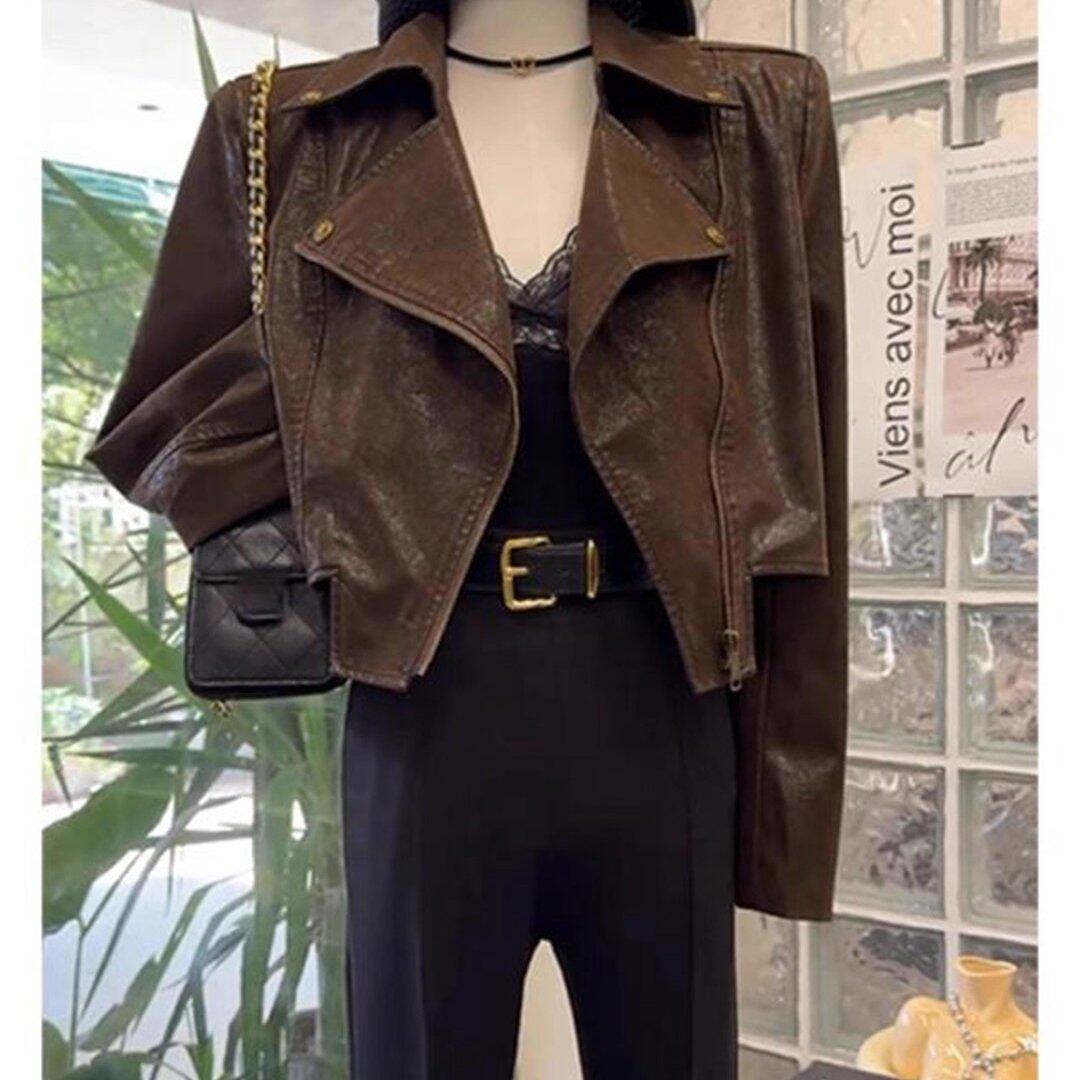 小个子气质休闲咖色短外套女装2025秋冬新款御姐又a又飒夹克上衣