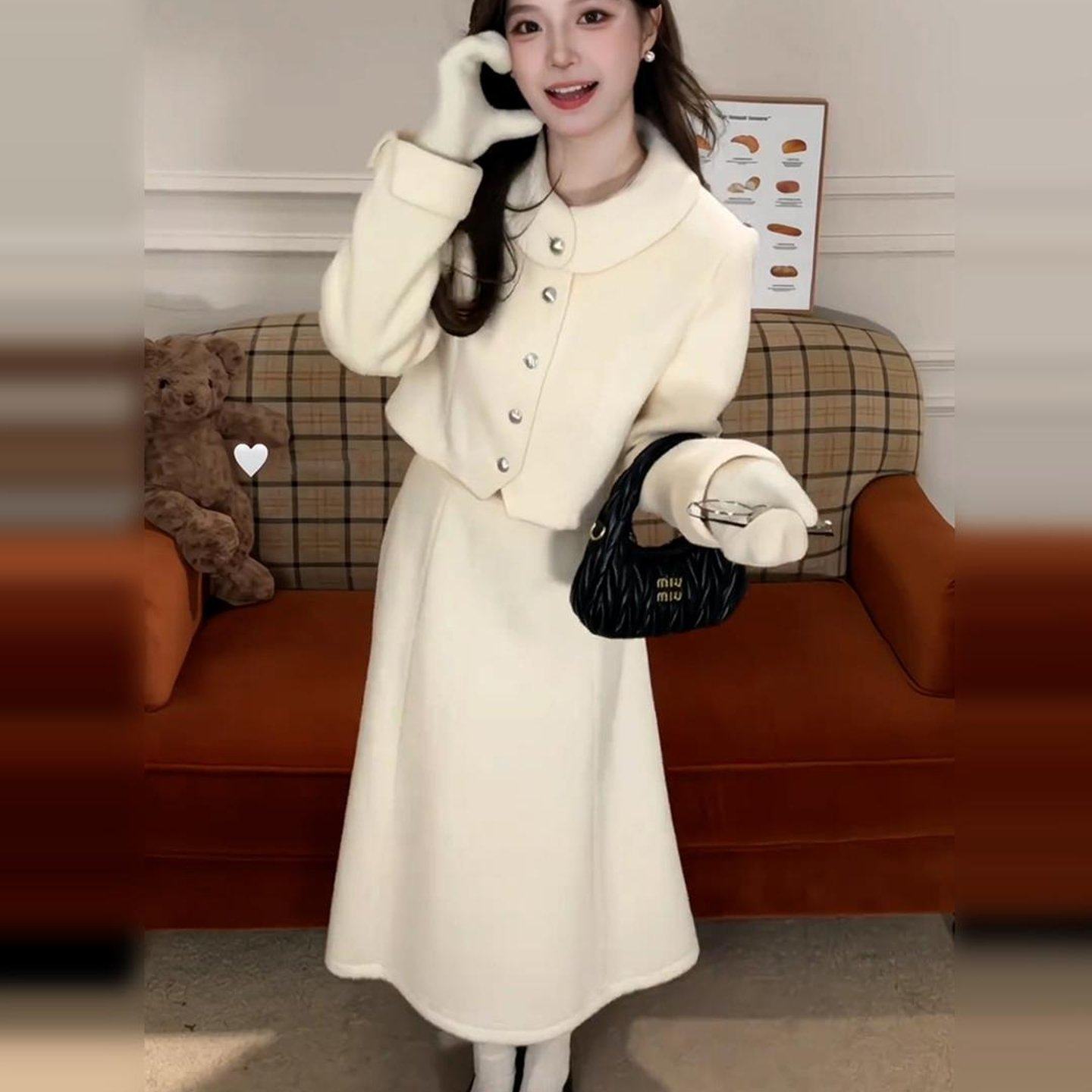 法式名媛富家千金小香风连衣裙子女2025秋冬季新款高级感套装长裙