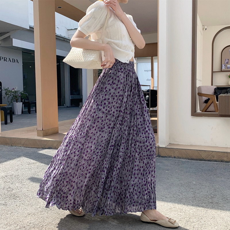实拍葡萄紫波点仙女裙26春夏度假温柔a字显瘦高腰垂感褶皱半身裙,女装/女士精品,半身裙,淘宝优惠券,粉丝福利购,淘宝优惠卷
