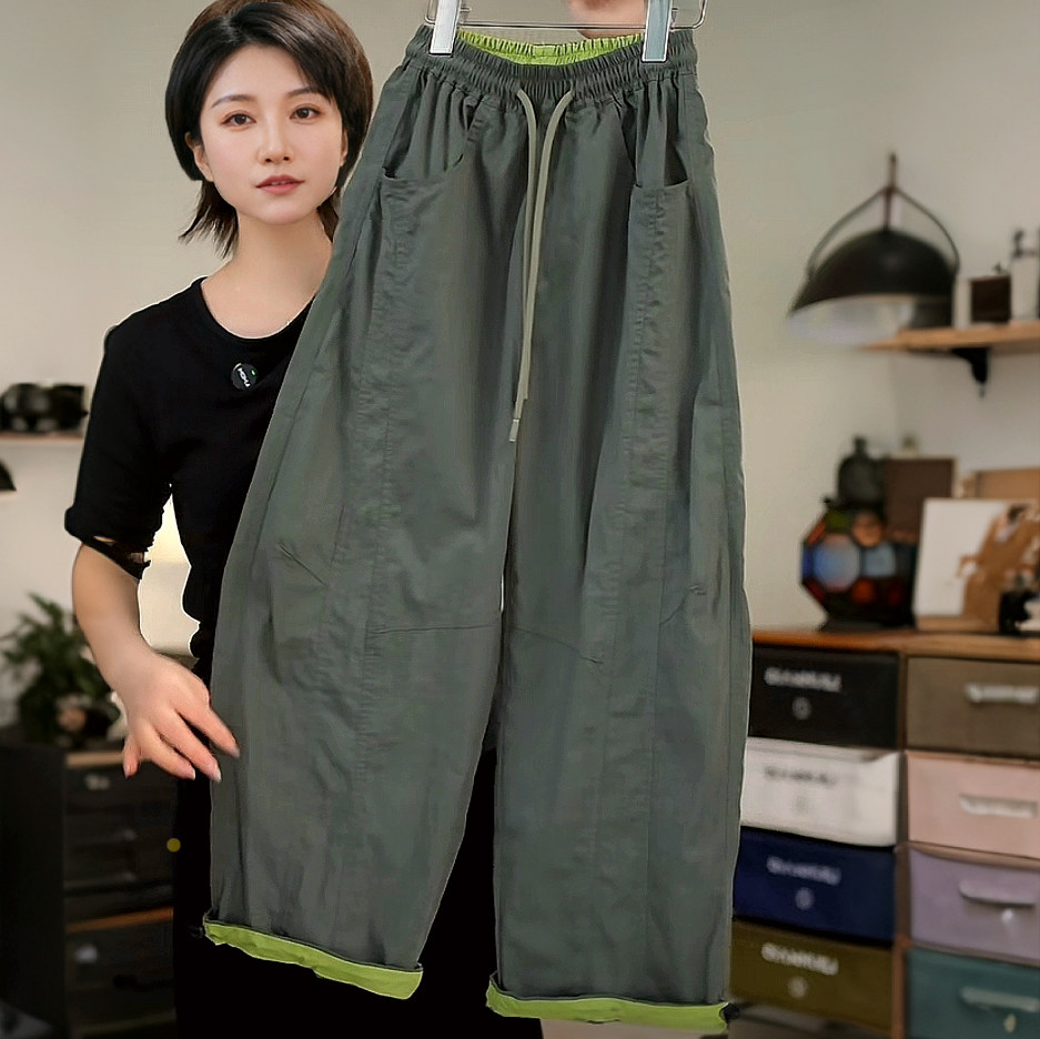 儿童夏季裤子男女童弯刀裤青少年休闲长裤中大童宽松速干裤薄款潮