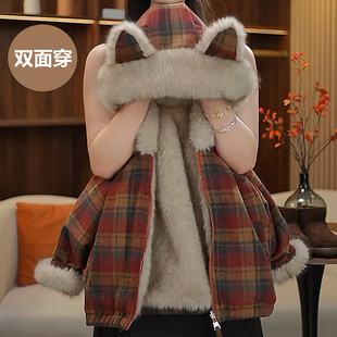 女童冬装外套加绒加厚2025新款中大童儿童洋气毛毛衣小女孩棉服潮