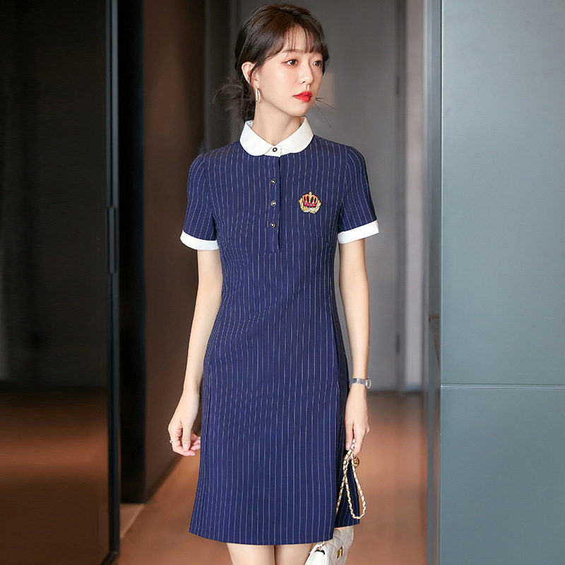 夏天职业装连衣裙老师幼师面试加肥加大版工作服装上班OL工装工衣