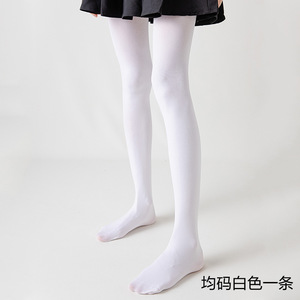 春夏天加肥加大版白色打底连裤袜子簿款跳舞蹈女童儿童加长款超长