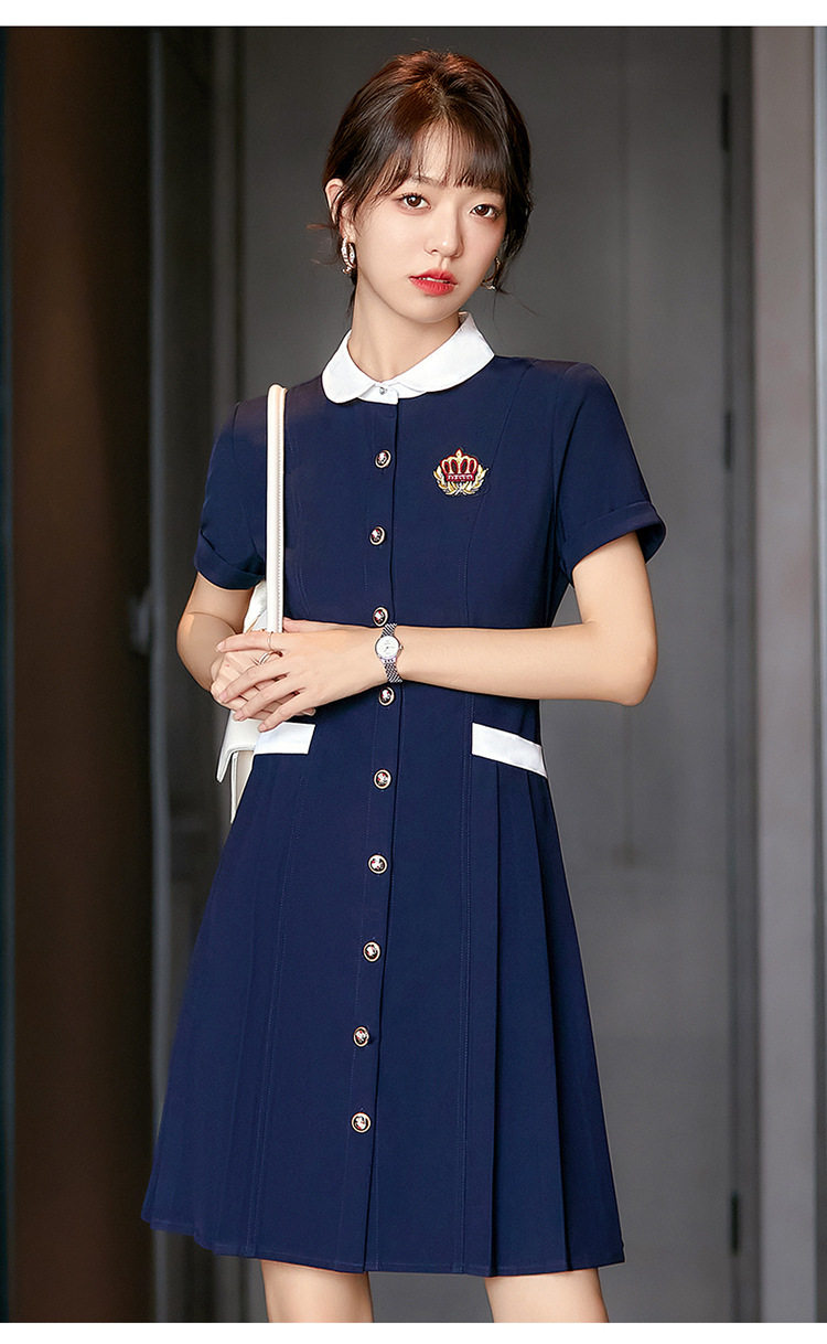 加肥加大码职业装连衣裙礼服女名媛夏天幼师教师工装工作服裙技工