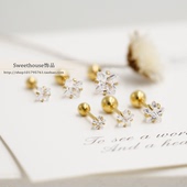 韩国钛钢细针五角星星锆石钻钛钢耳钉小耳骨钉软骨钉螺丝饰品男女