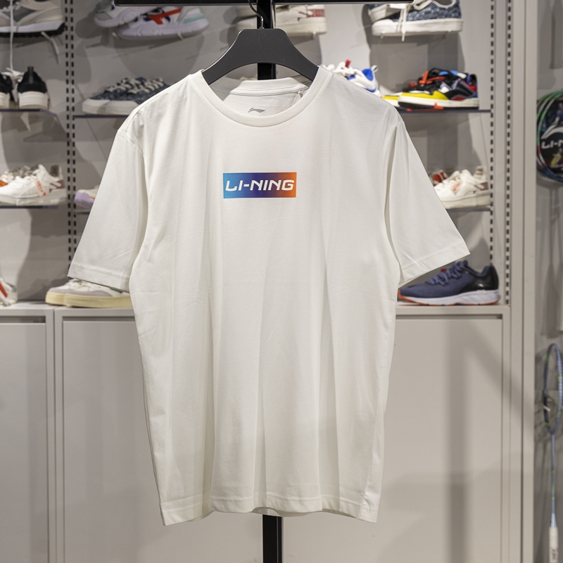 李宁短袖男子透气短袖文化衫