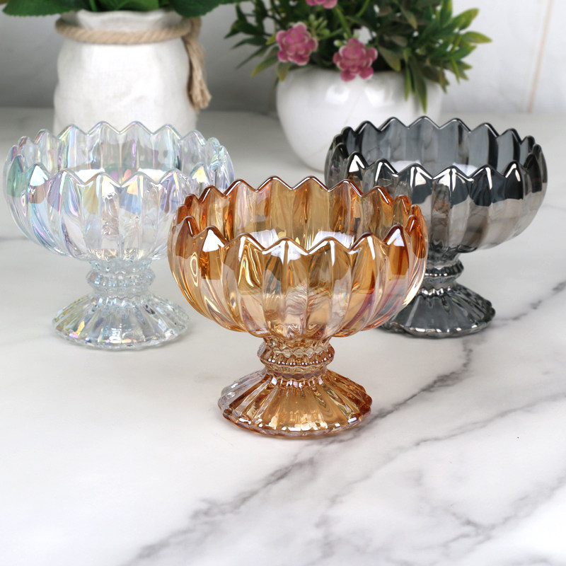 冰淇淋玻璃杯加厚创意高脚莲花甜品冷饮杯冰激凌奶昔雪糕碗果汁杯,餐饮具,玻璃杯,淘宝优惠券,粉丝福利购,淘宝优惠卷