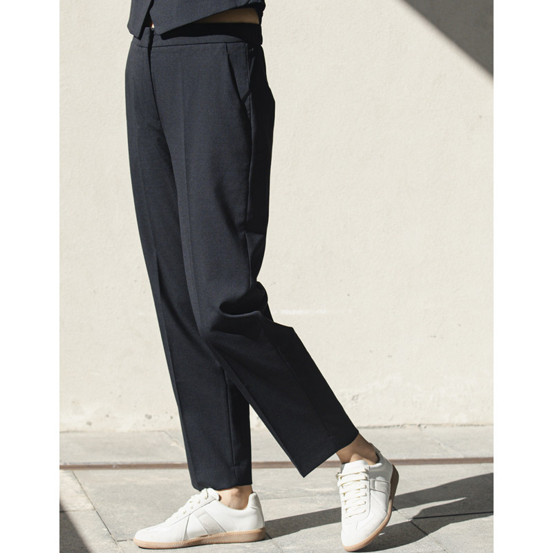 高端MD女装 春夏薄款 高端精纺羊毛西装裤 通勤风直筒休闲9分裤子