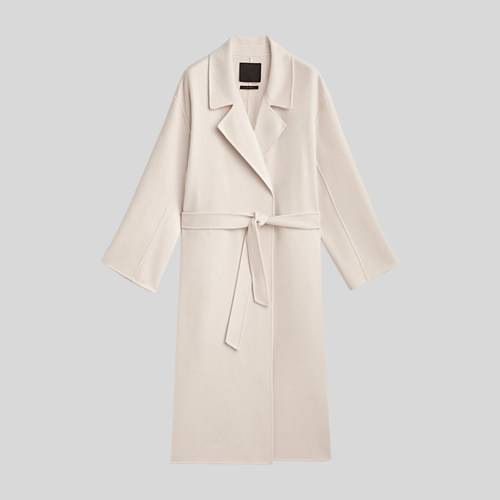 MD极简风羊毛混纺高级感长款大衣