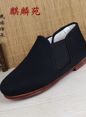 牛皮底礼服呢高帮男棉鞋秋冬保暖羊毛毡加绒防滑老北京布鞋二棉鞋