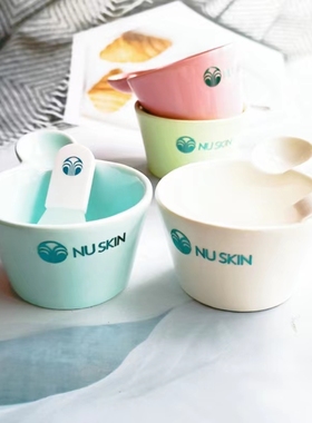 nuskin如新周边调中药面膜碗和刷子透明水晶精油调合高档美容spa
