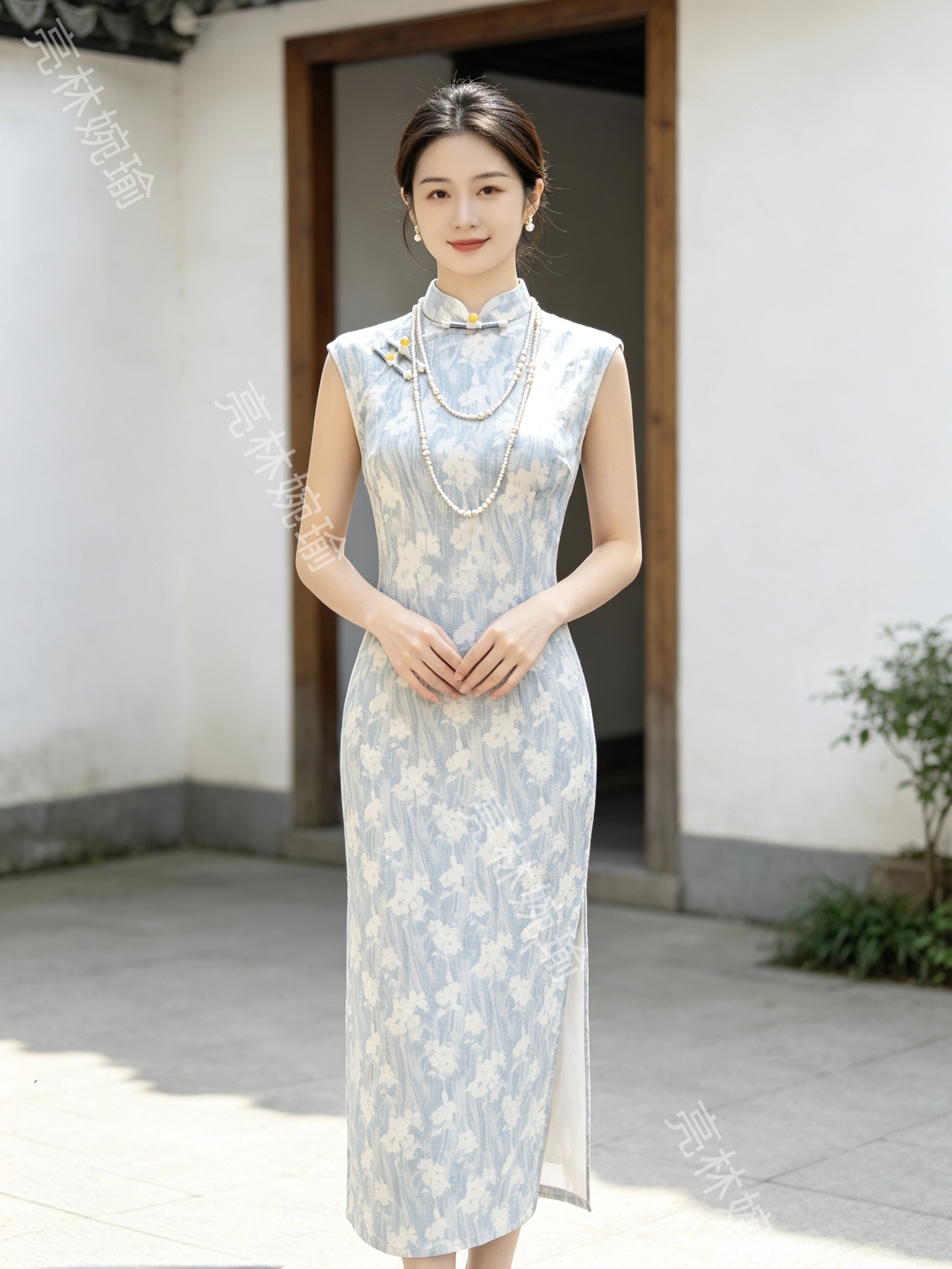 2026新款夏季珍珠领蕾丝花边袖设计高端小众年轻少女旗袍日常可穿