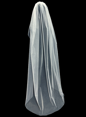 新娘结婚主婚纱头纱超仙森系齐地头纱白色简约素纱婚礼婚纱拍摄