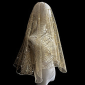 新娘结婚主婚纱头纱闪闪星空喷金亮片头纱超仙拍照写真道具