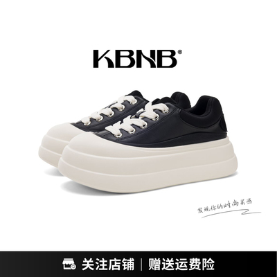 KBNB复古5cm厚底增高休闲鞋女