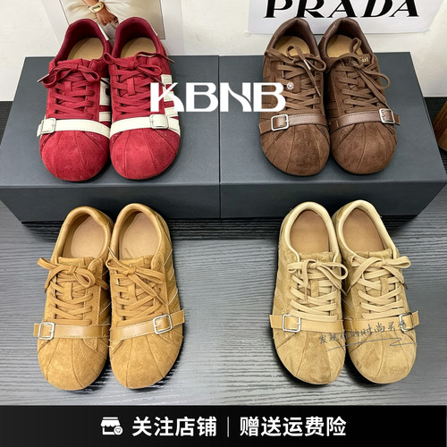 KBNB复古磨砂增高德训鞋女