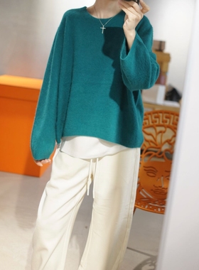 柔软舒适 羊毛混纺拉绒毛衣 3色